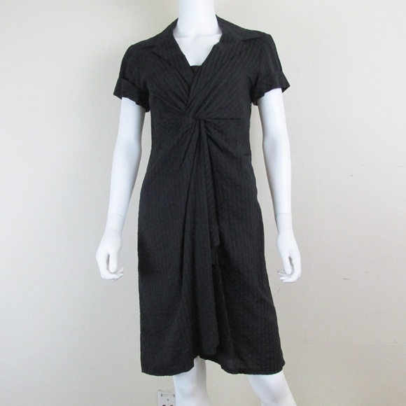 Nanette Lepore Dresses & Skirts - Nanette Lepore | Dark Gray Striped Shirt Dress  6